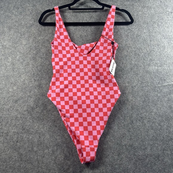 Skatie Swimsuit Size Medium M Amalia Red Checkered One Piece  New - Picture 1 of 9